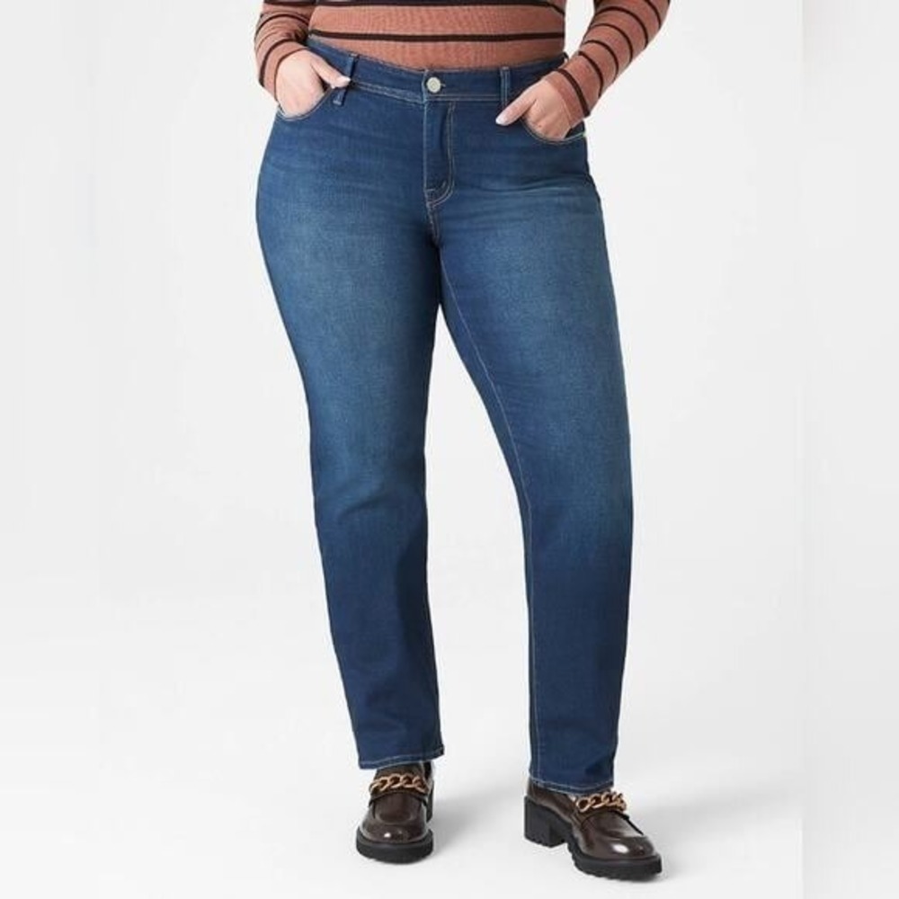 LANE Bryant high rise straight leg women's jeans plus size 24L LONG